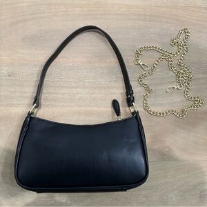 NWT Black Vegan Leather Shoulder or Crossbody Bag